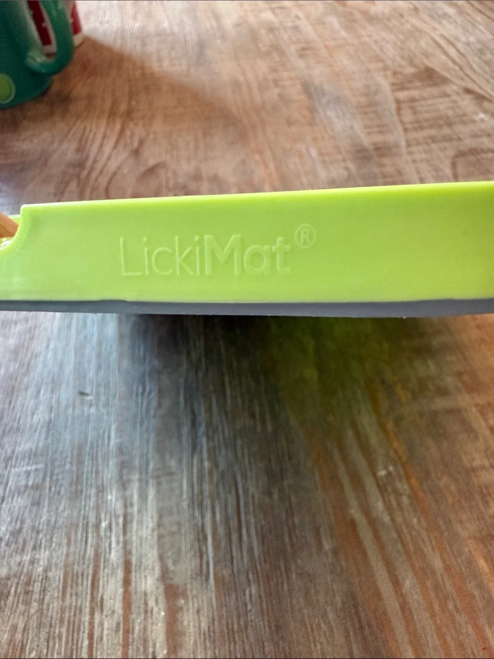 Slow Feeder Dog Bowl Mat - Lime Green & Gray
